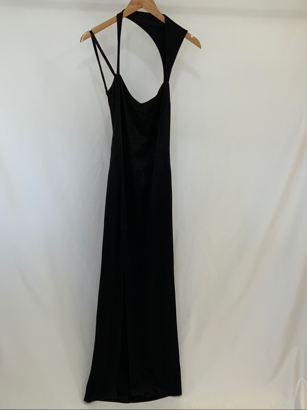 IRO Black Asymmetrical Strappy Maxi Dress